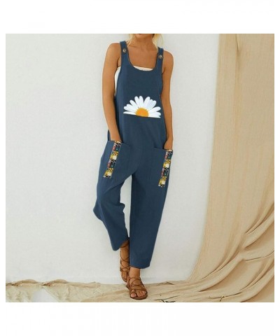 Jumpsuits,Casual Long Romper Baggy Wide Leg Bibs Overalls Harem Pants Plus Size Y 01-navy $3.99 Overalls