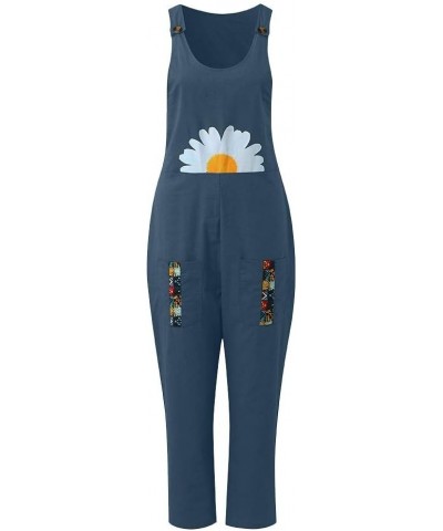 Jumpsuits,Casual Long Romper Baggy Wide Leg Bibs Overalls Harem Pants Plus Size Y 01-navy $3.99 Overalls