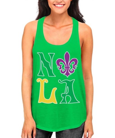 NOLA New Orleans Louisiana Women's Racerback Tank Top Kelly $10.37 Tanks