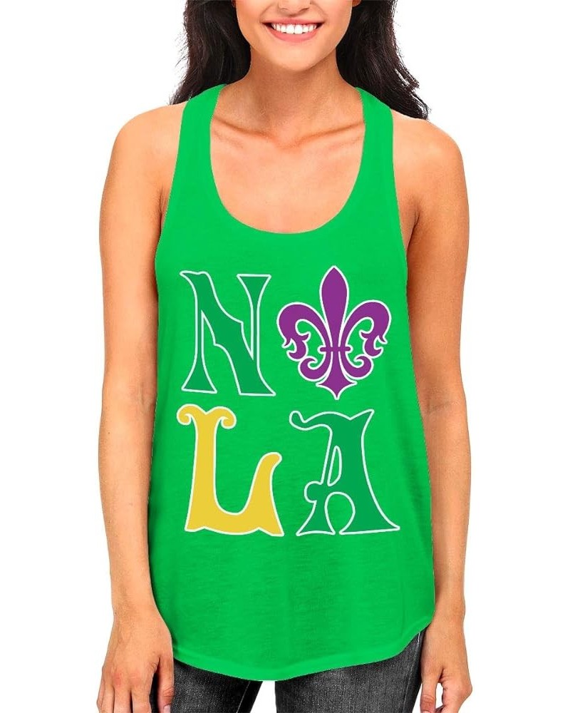 NOLA New Orleans Louisiana Women's Racerback Tank Top Kelly $10.37 Tanks