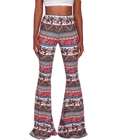 Women High Waisted Fit Flare Ethnic Paisley Floral Bell Bottoms Yoga Pants Flared Leggings Boho 7 $13.49 Leggings