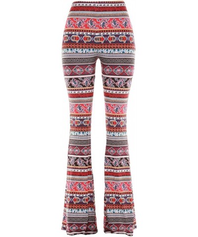 Women High Waisted Fit Flare Ethnic Paisley Floral Bell Bottoms Yoga Pants Flared Leggings Boho 7 $13.49 Leggings