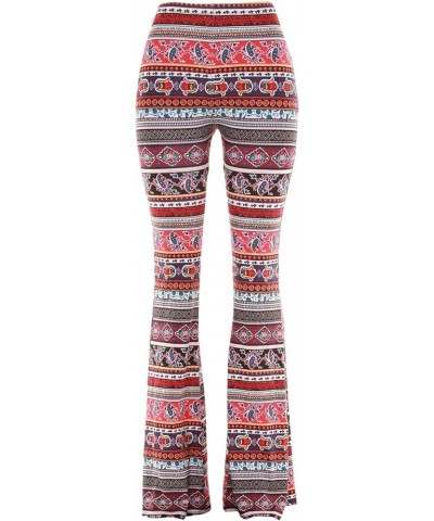 Women High Waisted Fit Flare Ethnic Paisley Floral Bell Bottoms Yoga Pants Flared Leggings Boho 7 $13.49 Leggings