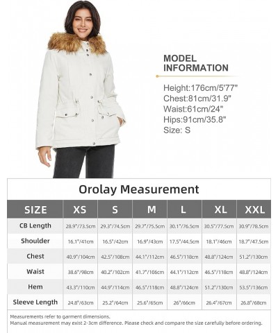 Women's Winter Parka Jacket Hooded Warm Coat Padded Jacket with Detachable Faux Fur Beige $41.25 Jackets