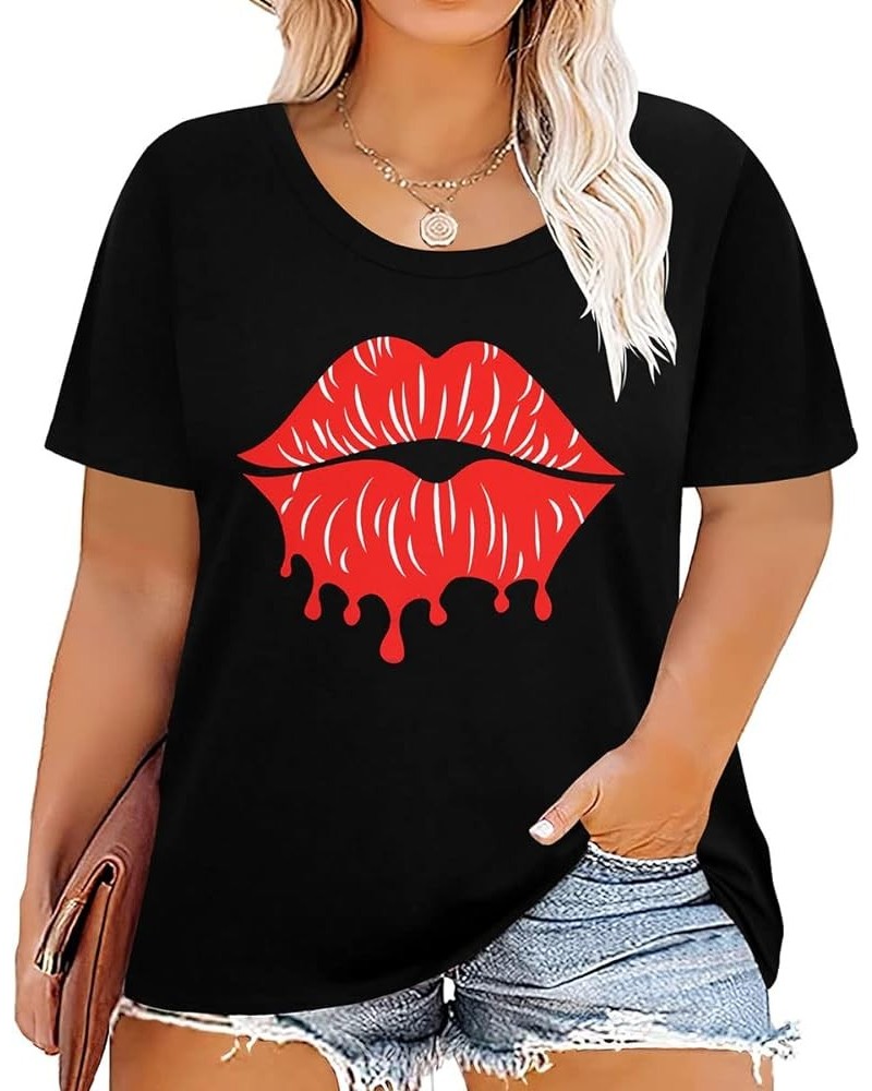 Plus Size T Shirt for Women Short Sleeve Shirts Tops Print Graphic Pattern Tunic Summer Blouse XL-5XL 14-28 9_ F052_ Fashion ...