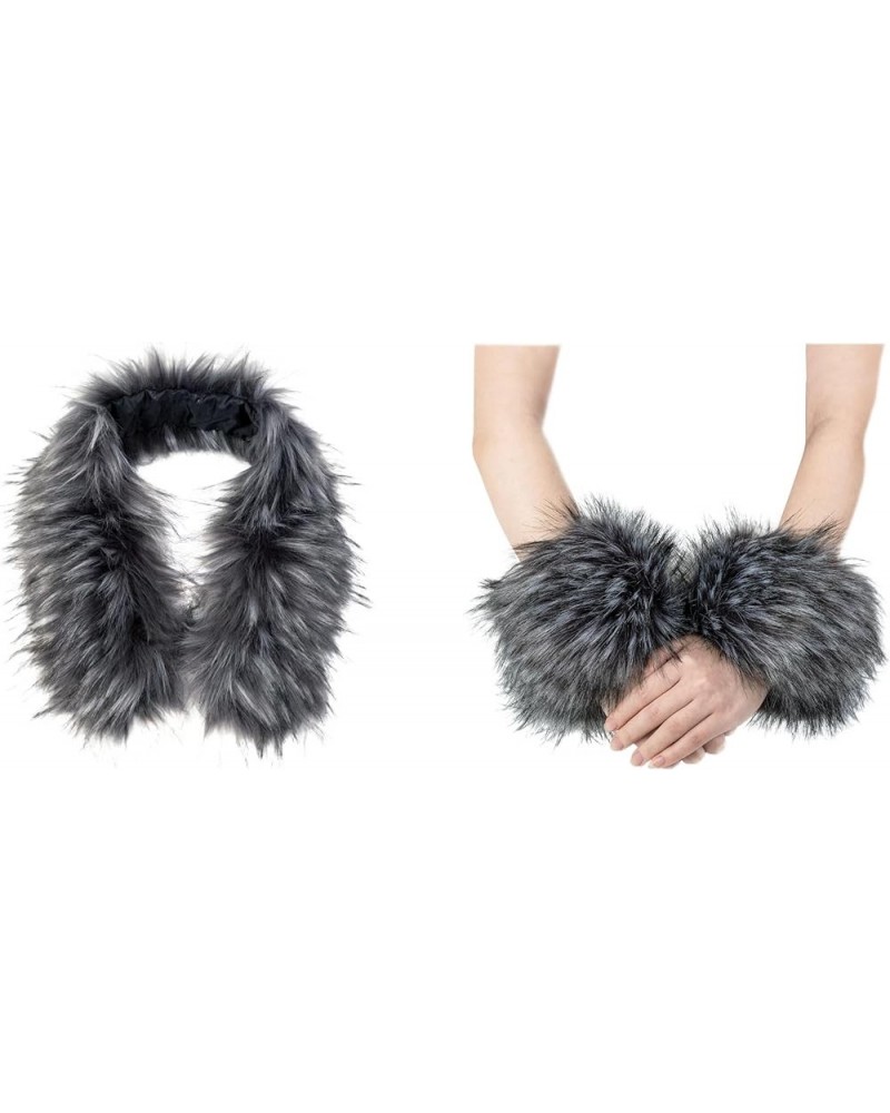 Faux Fur Hood Trim Replacement Collar Detachable Scarf Wrap for Coat Sweater Jacket Set 6 $16.63 Coats