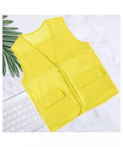 Adult Mesh Volunteer Activity Vest Supermarket Uniform Vests Clerk Workwear with Pockets Yellow $5.25 Vests