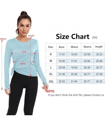 Women UPF 50+ Sun Shirt Long Sleeve Thumb Holes Workout Top UV Hiking Fishing Lightweight Performance Outdoor Light Blue(spli...