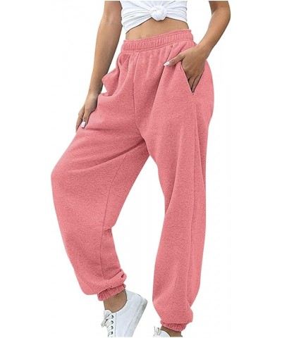 Women's Casual Baggy Sweatpants Athletic Workout Drawstring High Waisted Cinch Bottom Gym Lounge Joggers with Pockets Pink $1...