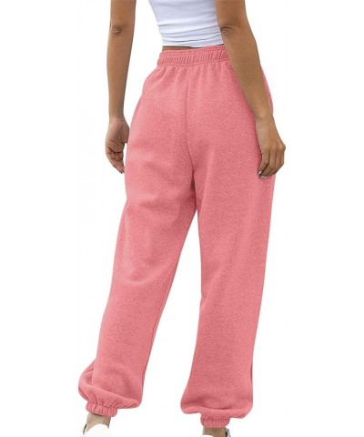 Women's Casual Baggy Sweatpants Athletic Workout Drawstring High Waisted Cinch Bottom Gym Lounge Joggers with Pockets Pink $1...