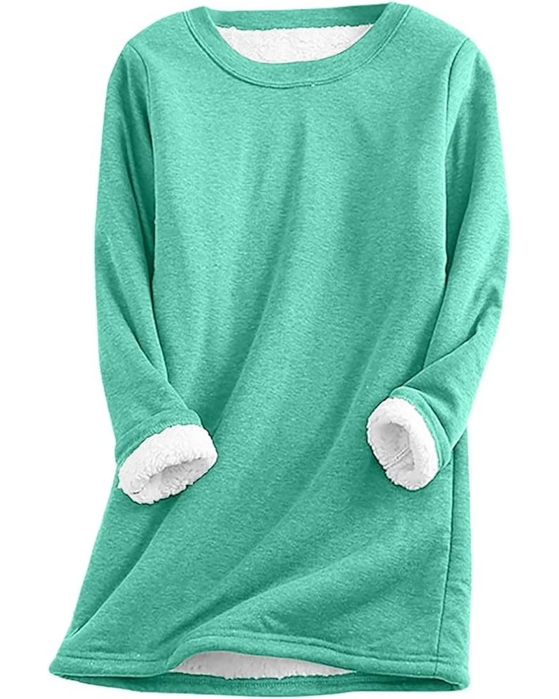 Thermal Shirts for Women Fleece Lined Winter Tops Warm Long Sleeve Undershirt Base Layer Pullover for Cold Weather A2_green $...