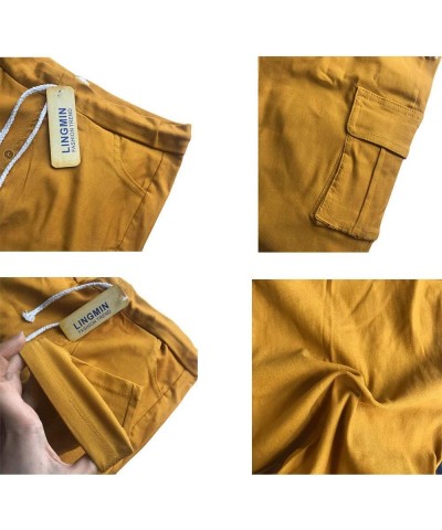 Women's Casaul Stretchy Pull-on Waist Skinny Solid Color Slim Leg Leggings Pants Yellow $12.82 Activewear