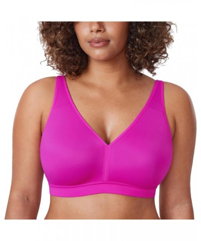 Women's Plus Size Wireless Bra Support Comfort Full Coverage Unlined No Underwire Smooth Rose Purple $19.46 Lingerie