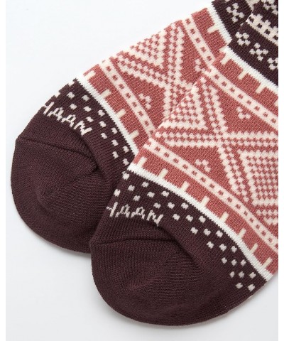 Women's Socks - Foldover Turn Cuff Cushion Crew Socks (1 Pair) Burgundy Fair Isle $9.85 Socks