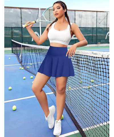 Pleated Tennis Skirt for Women with Pockets Shorts High Waisted Golf Skirts Workout Running Sports Athletic Skort Blue $18.01...