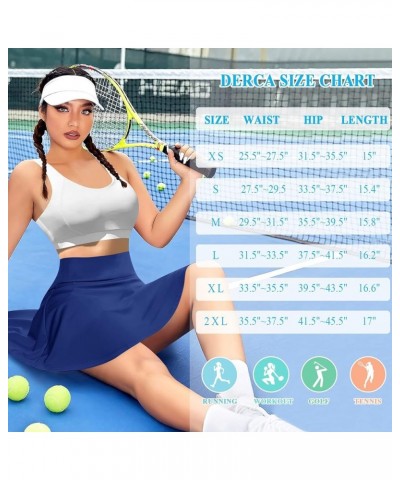 Pleated Tennis Skirt for Women with Pockets Shorts High Waisted Golf Skirts Workout Running Sports Athletic Skort Blue $18.01...