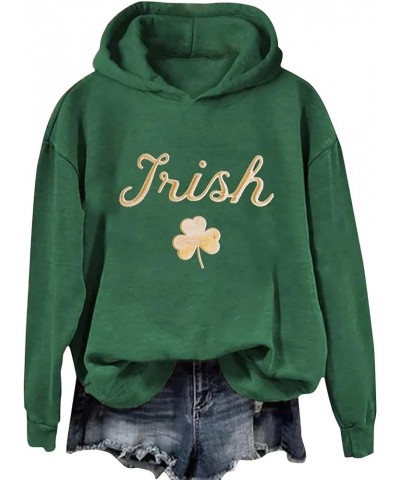 Women's St. Patrick's Day American Flag Print Sweatshirt Shamrock Graphic Casual Tops Clover Long Sleeve Pullover 10-green $1...