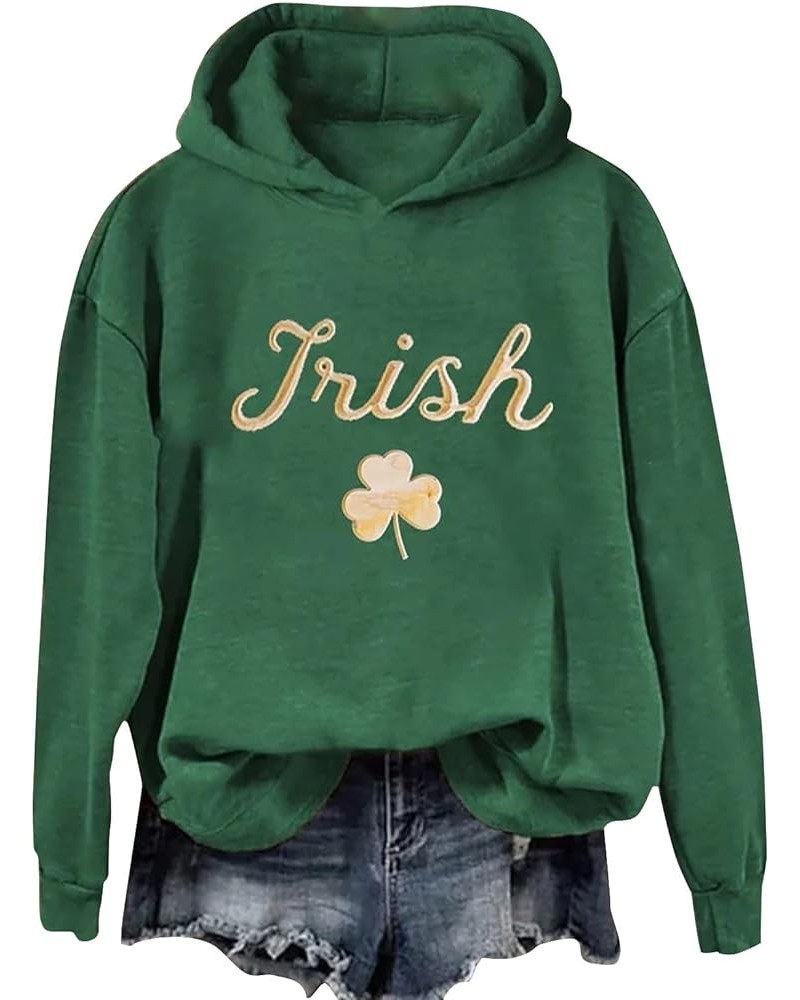 Women's St. Patrick's Day American Flag Print Sweatshirt Shamrock Graphic Casual Tops Clover Long Sleeve Pullover 10-green $1...