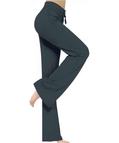 Womens Wide Leg Yoga Pants with Pockets High Waist Boot Cut Sweatpants Comfy Modal Lounge Pants Workout Jogger Trousers A1_da...