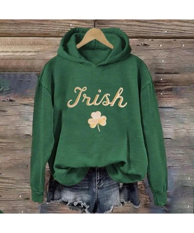 Women's St. Patrick's Day American Flag Print Sweatshirt Shamrock Graphic Casual Tops Clover Long Sleeve Pullover 10-green $1...