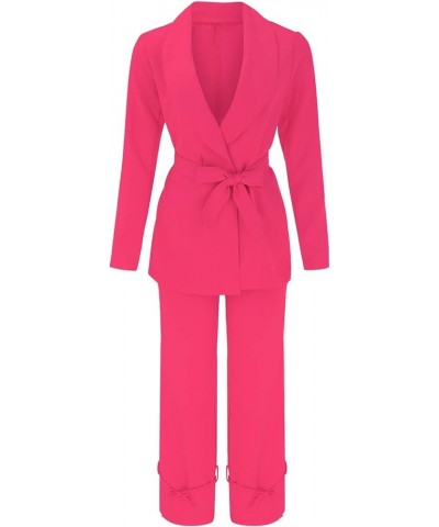 Pants Suits for Women Dressy 2 Piece Casual Plus Size Open Front Blazer Pant Suit Set Wedding Prom Work Business Suit D-hot P...