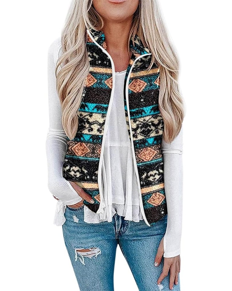 Womens Fuzzy Fleece Vest Coats Warm Sleeveless Zip Up Sherpa Jackets Casual Loose Fall Outwear with Pockets E-multicolor 04 $...