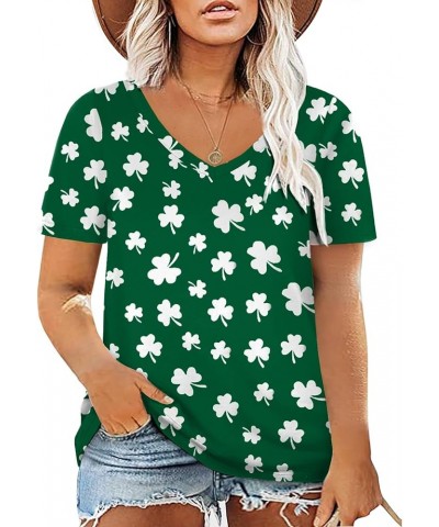 Plus Size Tops for Women Summer Tie Dye T Shirts Sp009_shamrock $11.75 T-Shirts