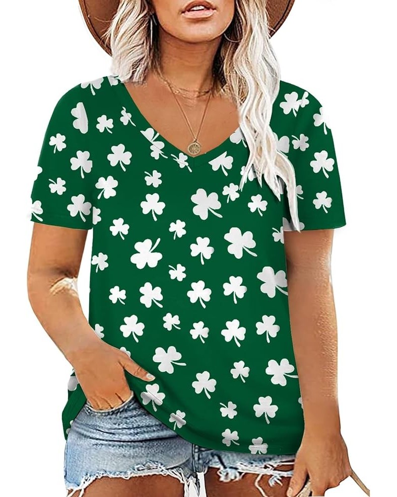 Plus Size Tops for Women Summer Tie Dye T Shirts Sp009_shamrock $11.75 T-Shirts