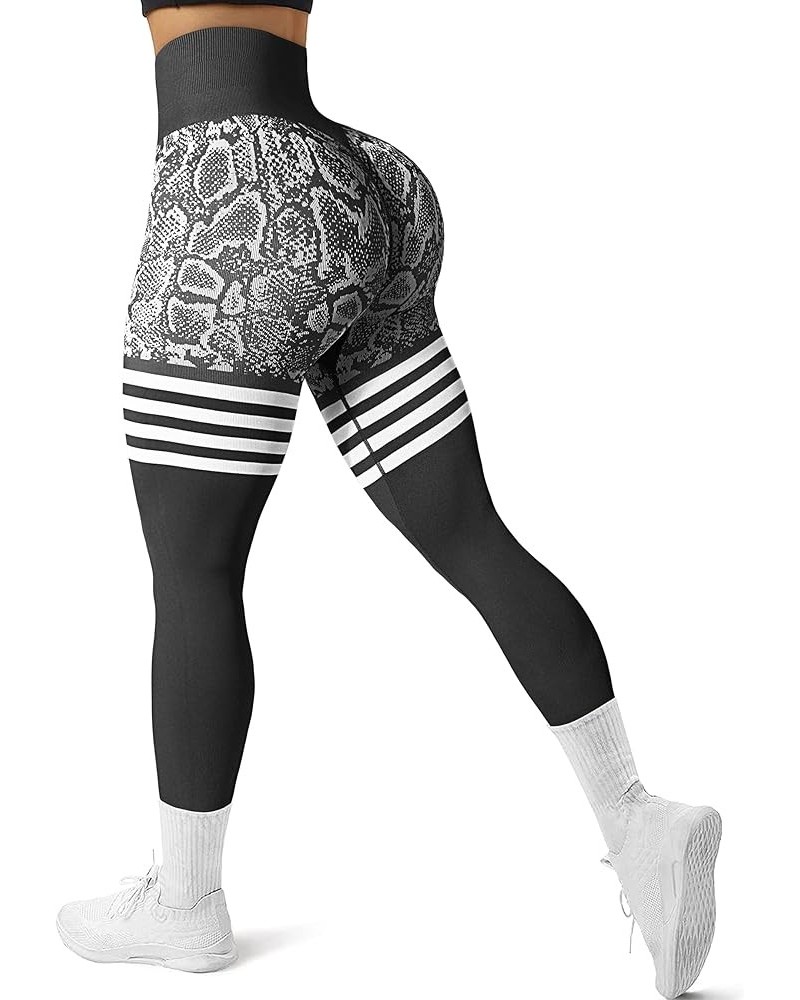 Women's Scrunch Butt Lifting Leggings High Waisted Booty Yoga Pants Seamless Workout Gym Leggings 4snake Pattern_black $11.59...