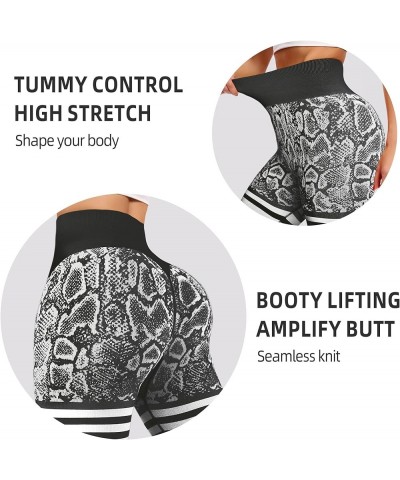 Women's Scrunch Butt Lifting Leggings High Waisted Booty Yoga Pants Seamless Workout Gym Leggings 4snake Pattern_black $11.59...