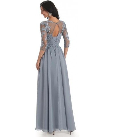 Lace Mother of The Bride Dress for Wedding Long A-Line Chiffon Formal Party Gown with Sleeves Dusty Rose $35.70 Dresses