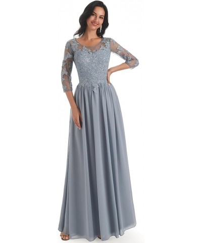 Lace Mother of The Bride Dress for Wedding Long A-Line Chiffon Formal Party Gown with Sleeves Dusty Rose $35.70 Dresses