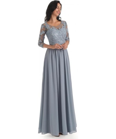 Lace Mother of The Bride Dress for Wedding Long A-Line Chiffon Formal Party Gown with Sleeves Dusty Rose $35.70 Dresses