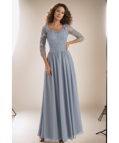 Lace Mother of The Bride Dress for Wedding Long A-Line Chiffon Formal Party Gown with Sleeves Dusty Rose $35.70 Dresses