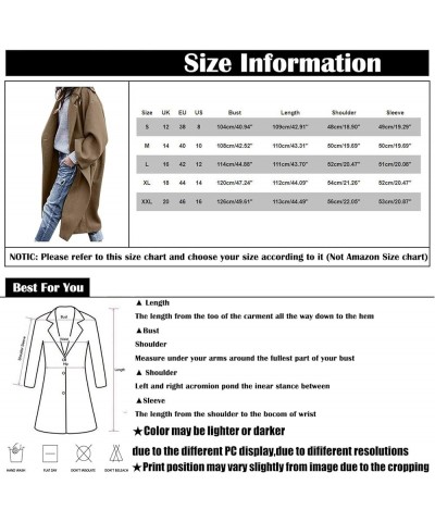 Womens Trendy Fall Winter Loose Woolen Coat Elegant Lapel Trench Coat Classy Solid Color Button Jacket Work Long Coat 03blue ...