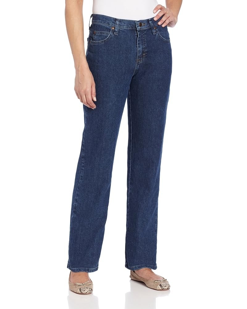 Women's Petite Relaxed Fit Straight Leg Jean Premium Stone $23.78 Jeans