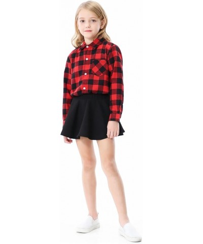 Girls and Womens Long Sleeve Casual Button Down Shirts, 3 Months - Adult 2XL Women Christmas Red Black Plaid $8.39 Blouses