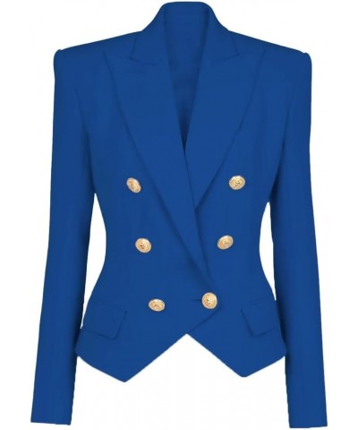 Women's Blazer Business Women Casual Long Sleeve Double Breasted Suit Jacket Office Lady Work Blazers Suit Champange $18.19 B...