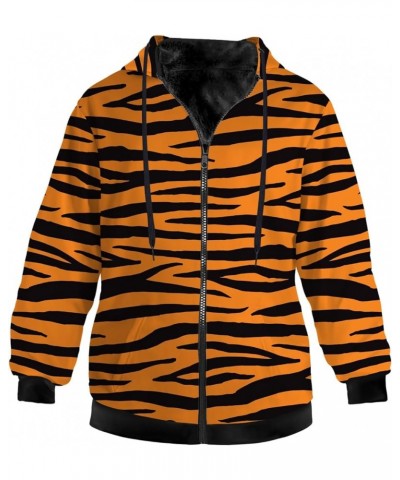 Mens Womens Tiger Hoodies Fleece Zip Hooded Animal Sweatshirt Winter Sherpa Lined Warm Jacket with Pockets 1577 Orange $32.15...