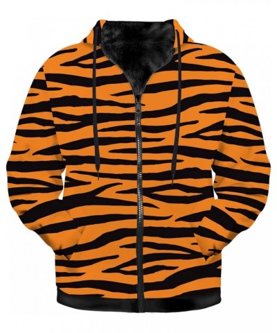 Mens Womens Tiger Hoodies Fleece Zip Hooded Animal Sweatshirt Winter Sherpa Lined Warm Jacket with Pockets 1577 Orange $32.15...