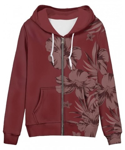 Womens Zip-up Hoodie with Kanga Pocket(XS-5XL) ,Cactus,Sunflowers,Butterfly Long Sleeve Sport Shirts Shell Jackets Hibiscus F...