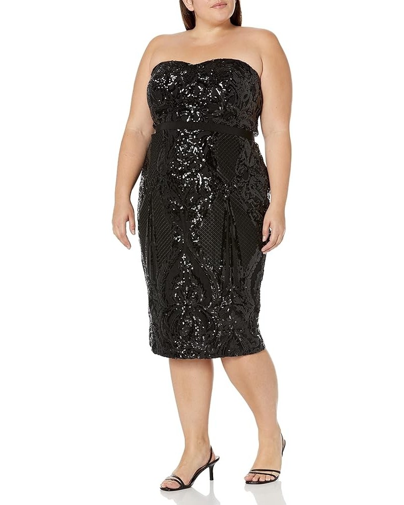 Women's City Chic Plus Size Dress Sequin Sofia Ff Black $43.94 Dresses