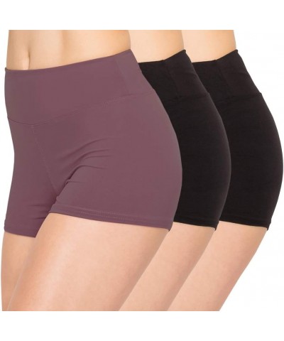 3 Pack Yoga Shorts – Super Soft Slip Shorts for Women Sho 3p Black/Black/Vintageviolet $20.13 Activewear