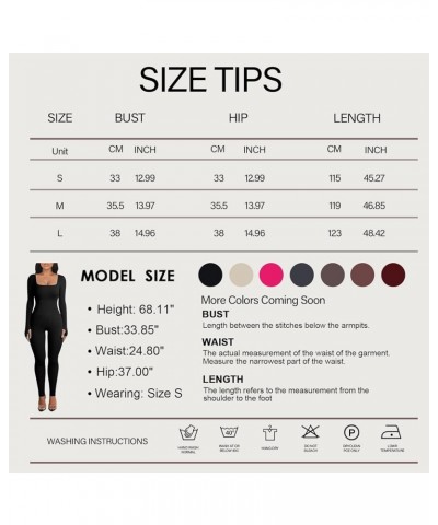 Womens Ribbed Jumpsuit with Tummy Control Long Sleeve Unitard Casual Yoga Rompers High Waisted One Piece Workout Bodycon Dark...