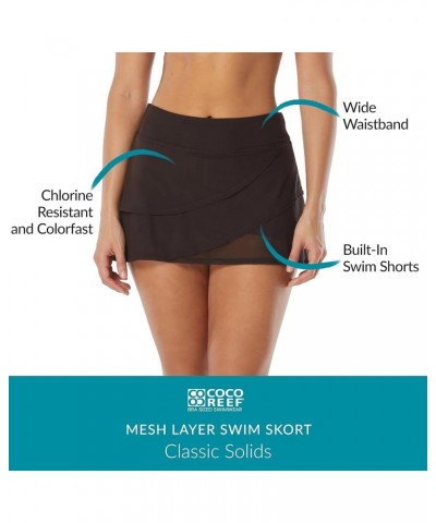 Mesh Layer Swim Skort — Sway Swimsuit Skirt with Attached Boy Short Coco Brown $17.63 Swimsuits