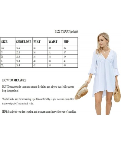 Womens Swimsuit Cover up for Women V Neck Chiffon Bathing Suit Beach Dress Swimwear Cover Up White $12.99 Swimsuits