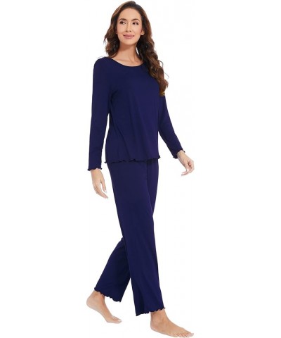 Viscose from Bamboo Pajama Sets for Women Soft Pjs Loungewear Short Sleeve Top with Pants Sleepwear Pajamas S-XXL Style C C-n...