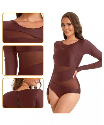 Women Long Sleeve Swimsuits Tummy Control One Piece Swimwear V Neck Zipper Bathing Suit UV Protection Sy567013-0161 $17.20 Sw...