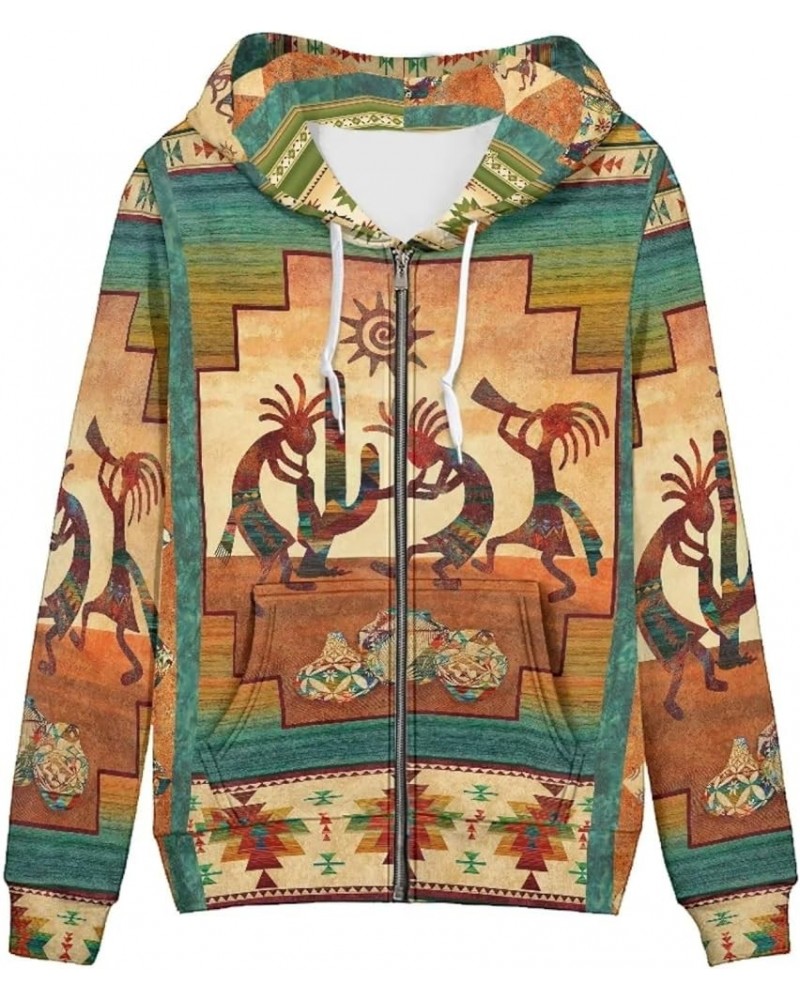 Women's Zip Up Long Sleeve Oversized Drawstring Hoodie Hooded Sweatshirt Pullover Top with Pockets Navajo Aztec $17.37 Hoodie...