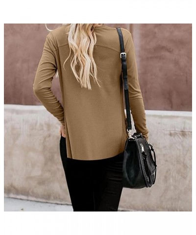 Women's Lightweight Spring Cardigan Shirts Button Down Pockets Basic Ribbed Knit T Shirts Cardigan Sweaters Khaki $8.52 Sweaters